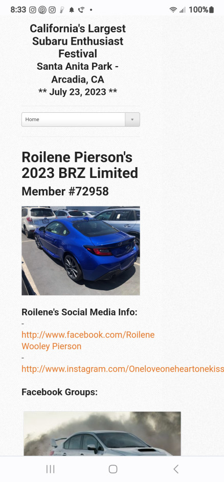 Roilene P's 2023 BRZ Limited